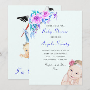 Bouche portant bébé Funny Douche Invitation