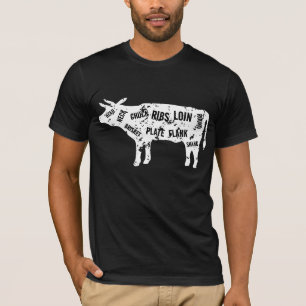 Boucher boeuf découpe vache t-shirt pour les amate