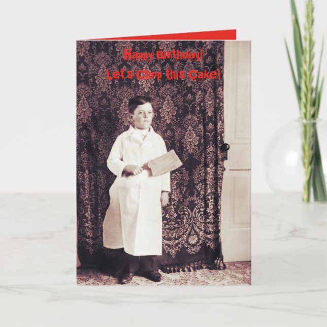 Boucher garçon des années 1890 avec carte d'annive (Devant)