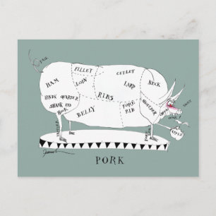 bouchers découpe cochon, tony fernandes carte post