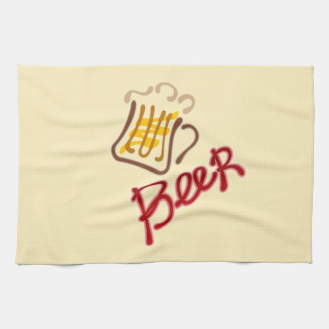 Bouchon de bière avec bière et serviette de cuisin (Horizontal)