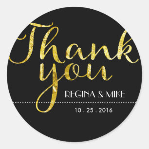 Bouchon Or et Sticker Merci Script noir