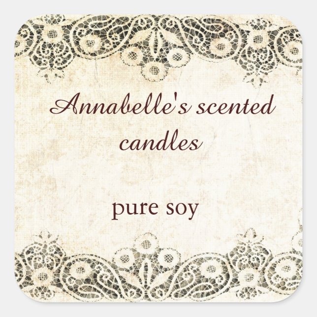 Boucle avec autocollant en dentelle vintage (Devant)