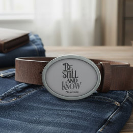 Boucle De Ceinture Ovale Psalm 46:10 Be Still And Know Typography
