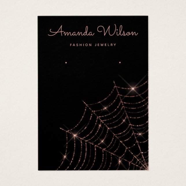 Boucles d'oreille en or noir et rose moderne Carte (Devant)