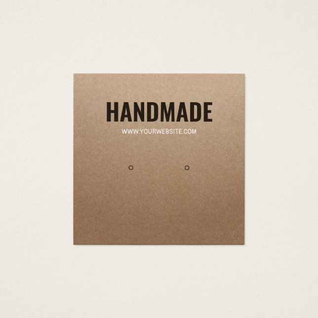 Boucles d'oreille en papier kraft brun rustique fa (Devant)