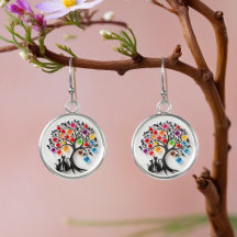 arbre de vie couple chats cœur bijou pierres pomme