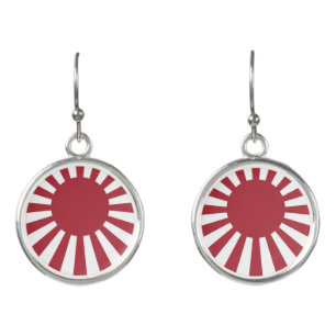 Boucles D'oreilles Drapeau du soleil levant impérial du Japon, Edo à 