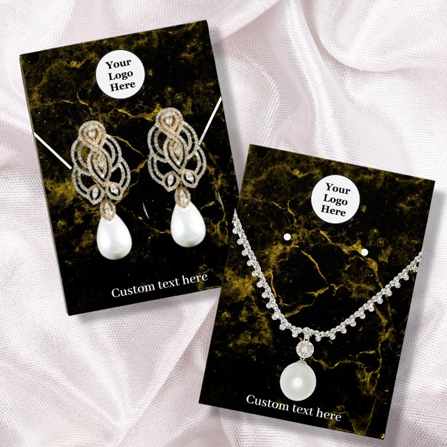 Boucles d'oreilles en marbre noir et or Carte d'af (Créateur téléchargé)