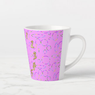 Boucles modernes sur Mug en latte rose magenta