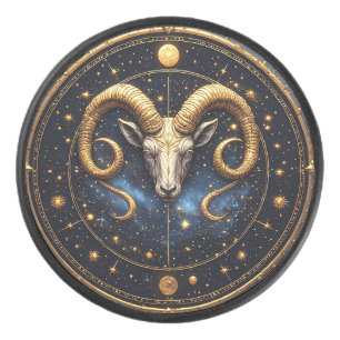 ♈ Bouclier Bélier Doré Cadeau Zodiaque Rondelle de