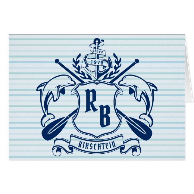 Bouclier côtier d'aviron d'Ancre de dauphins (Devant horizontal)