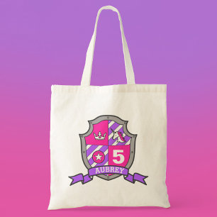 Bouclier de chevalier pour filles sac bibliothèque