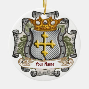 Bouclier de couronne royale ornement de nom de fam