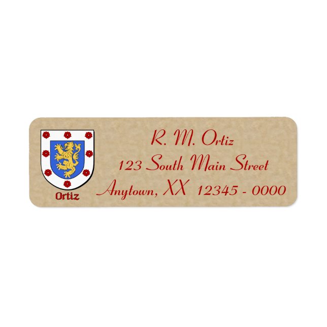 Bouclier héraldique d'Ortiz (Devant)