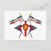 Bouclier médiéval et drapeaux carte RSVP