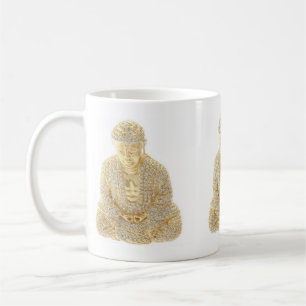 Bouddha asiatique en strass or de la tasse de café