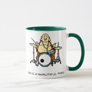 Bouddha bat du tambour de la tasse