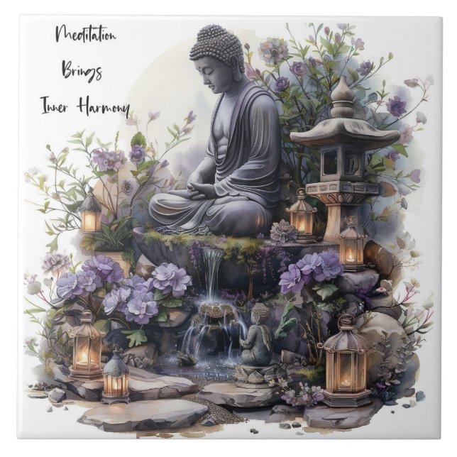 Bouddha d'aquarelle Harmonie intérieure Carreaux e (Devant)
