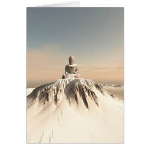 Bouddha de montagne couvert de neige