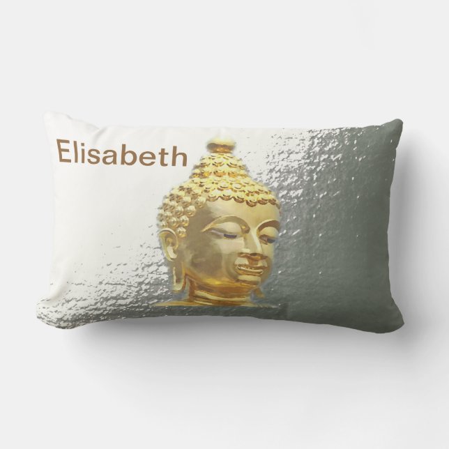 bouddha en argent lumbar coussin (Recto)