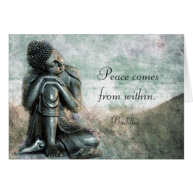 Bouddha paisible avec des mots de la sagesse (Devant horizontal)