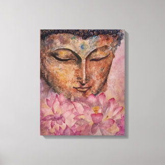 Bouddha Pink Lotus Aquarelle Imprimer Toile Emball