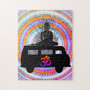 Bouddha Rétro Hippie Symbole Om Mandala Puzzle