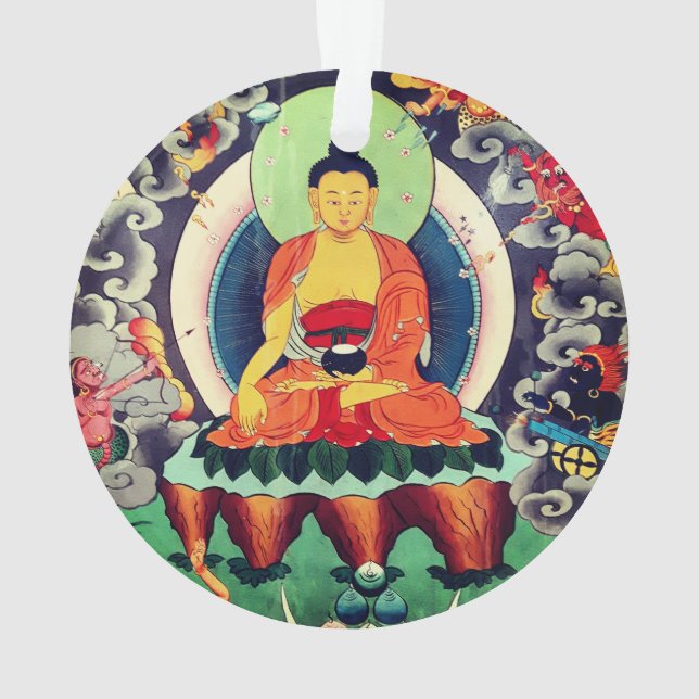 Bouddha Shakyamuni peinture, Himalaya - Népal (dos)