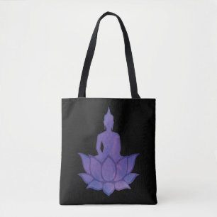 Bouddha sur le Sac fourre-tout violet Lotus