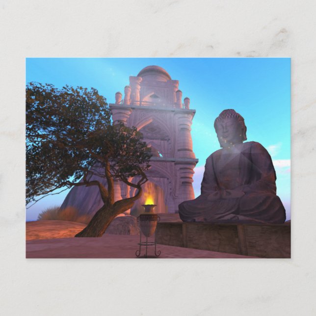 Bouddha Temple Zen Haiku Carte postale (Devant)