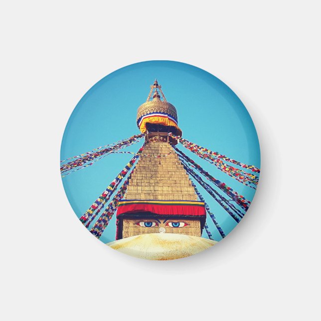 Boudhanath Stupa, Buddha Eyes, Himalayas, Nepal Magnet (Front)