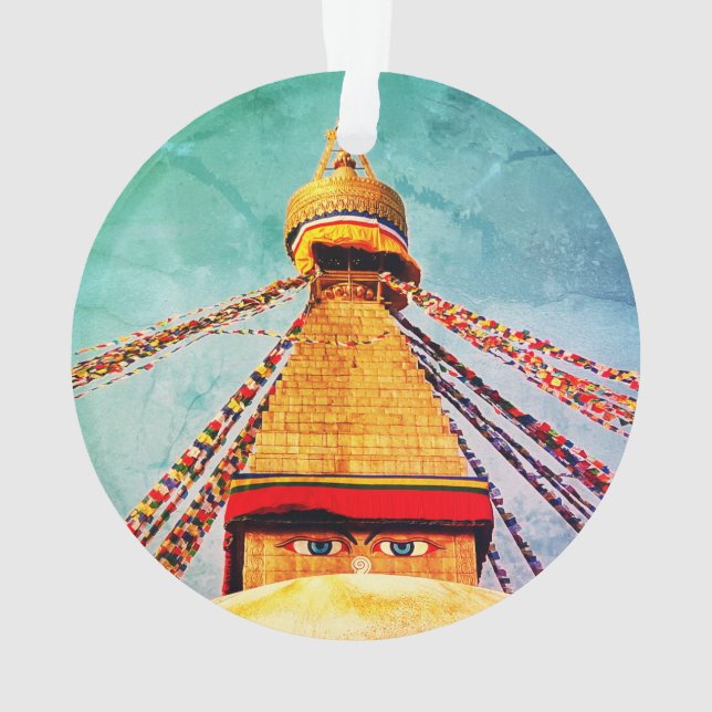 Boudhanath Stupa, Buddha Eyes, Himalayas, Nepal Ornament (Back)