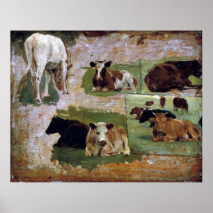 Boudin - Cows And Cattles (Study) 1860 Poster