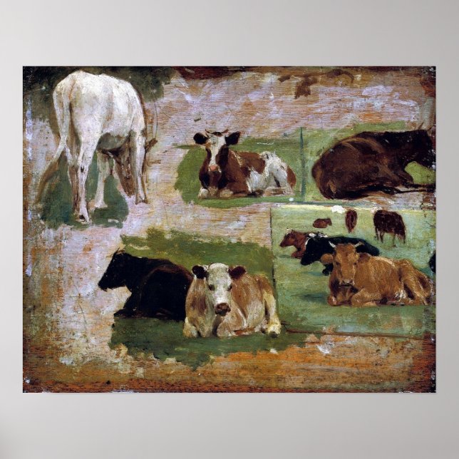 Boudin - Cows And Cattles (Study) 1860 Poster (Front)