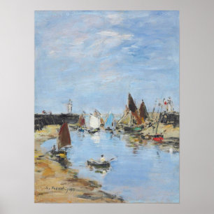 Boudin - Jetties In Harbor, Trouville 1897 Poster