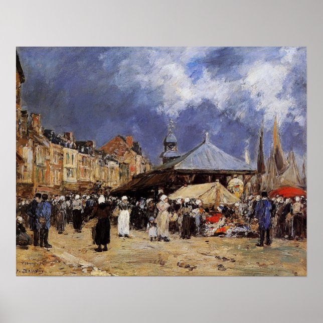 Boudin - Market At Trouville Poster (Front)