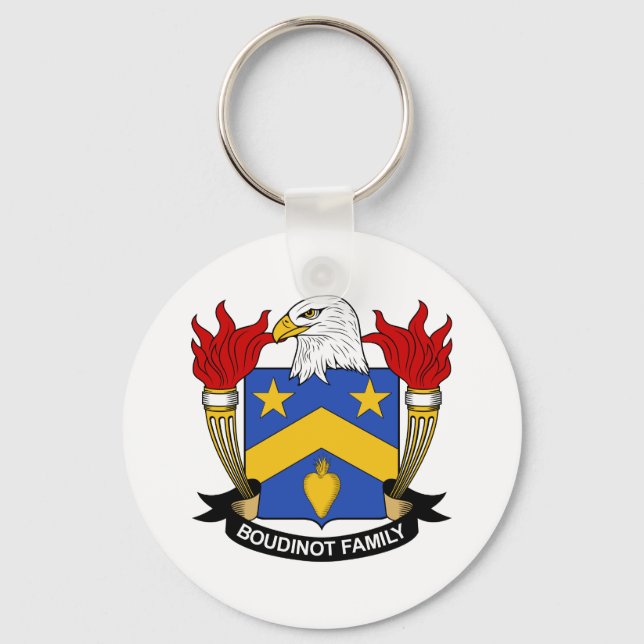 Boudinot Family Crest Keychain (Front)
