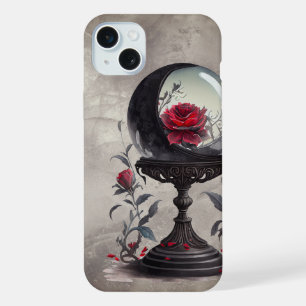 Boudoir   Crystal Ball Crescent Moon Red Roses iPhone 15 Plus Case