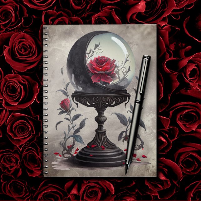 Boudoir | Crystal Ball Crescent Moon Red Roses Notebook (Creator Uploaded)