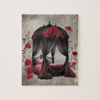 Boudoir | Scarf Canopy Old Antique Poster Bed