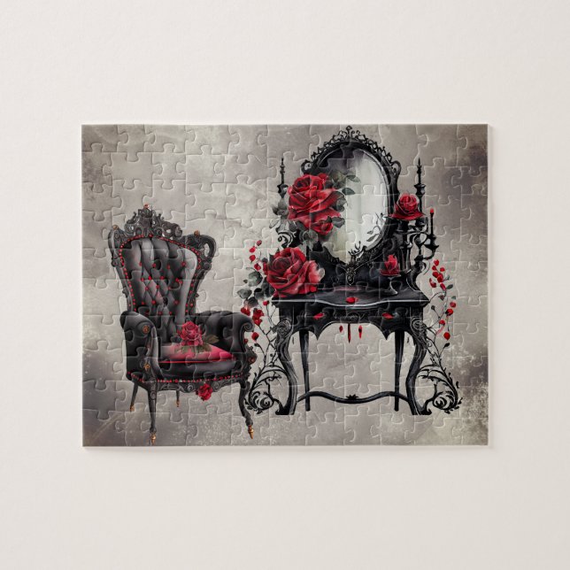 Boudoir | Vanity Mirror and Victorian Parlor Chair Jigsaw Puzzle (Horizontal)