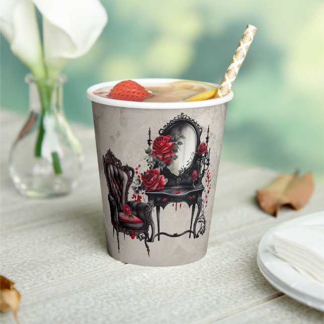 Boudoir | Vanity Mirror and Victorian Parlour Chai Paper Cups (Insitu)