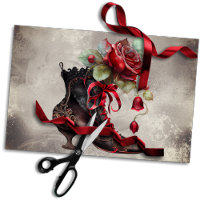 Boudoir | Victorian Antique Red Rose Dress Booties