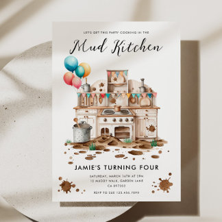 Boue cuisine Invitation d'anniversaire