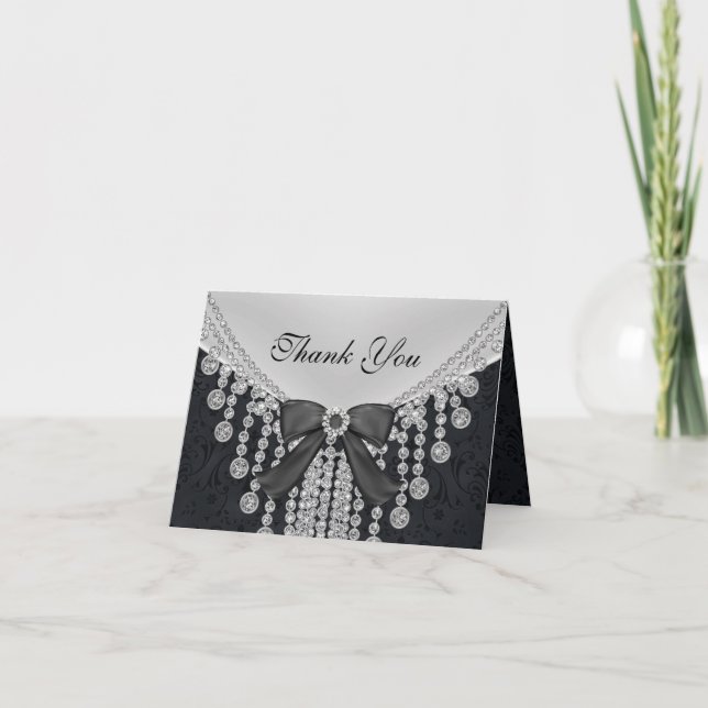 Boue de diamant et Damas 25e anniversaire Merci (Devant)