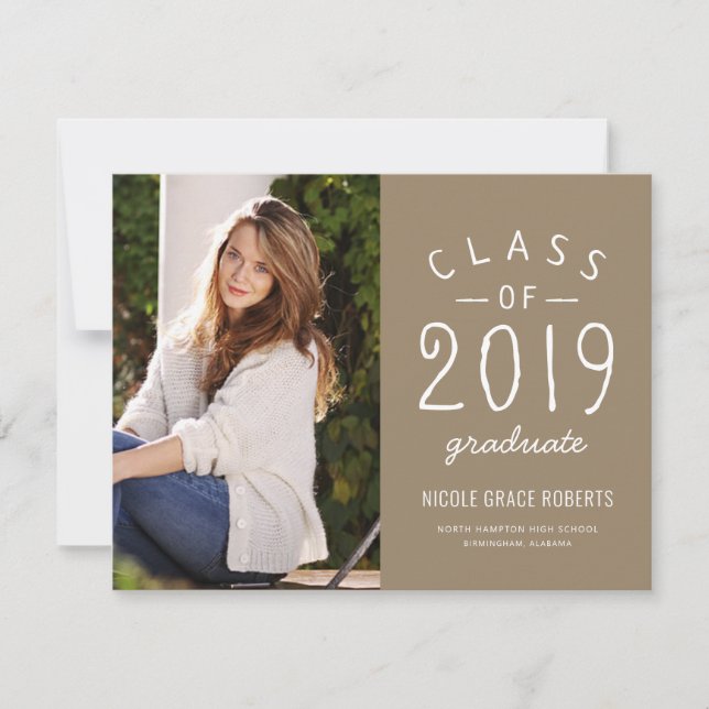 Bouffée de Faire-part de photo de graduation Lettr (Devant)