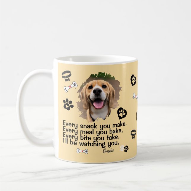 Boug photo visage chien personnalisé - Mug drôle (Gauche)