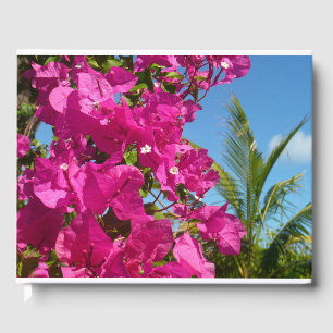 Bougainvillea and Palm Tree Tropical Nature Scene Guest Book