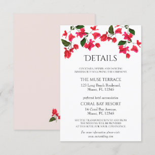 Bougainvillea Boîtier Mariage Détails Carte